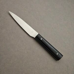 couteau d'office ou de table en inox avec manche en ébène du gabon